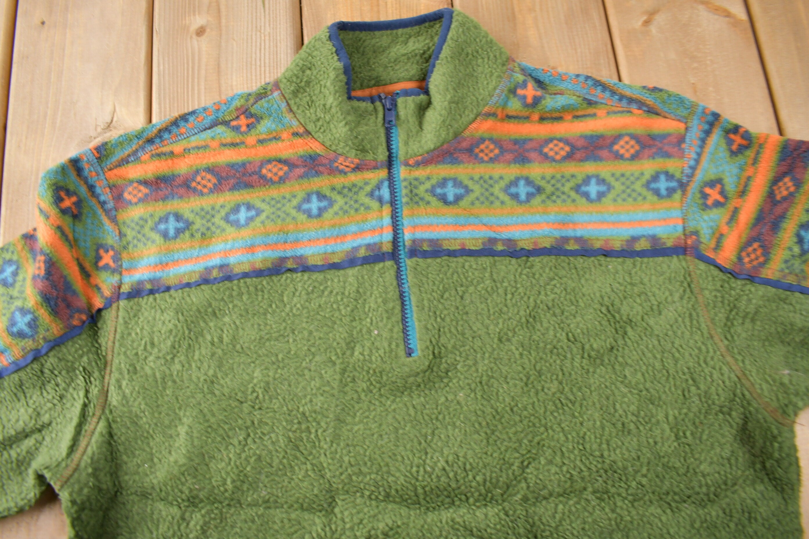 Vintage Y2K The Territory Ahead Quarter Zip Fleece Sweater Size L