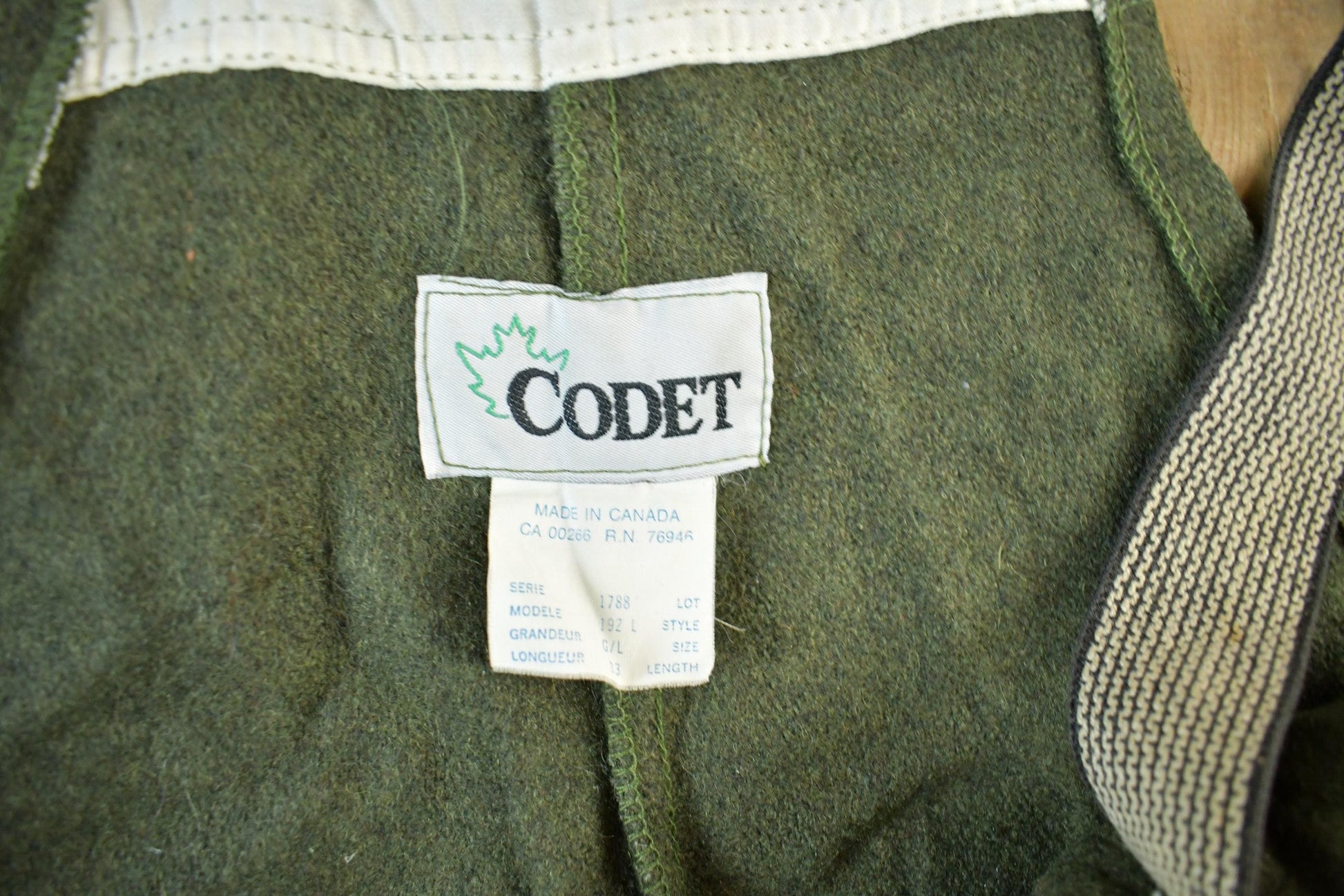 Vintage 1980s Codet Wool Overalls Size 44 x 29