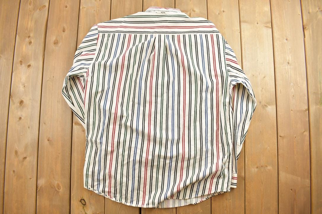 Vintage 1990s TOMMY HILFIGER Blank Button Up Shirt  1990s Button Up  Vintage Flannel  Basic Button Up
