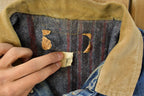 Vintage 1980s Wrangler Western Wear Blanket Lined Denim Jean Jacket Men's M