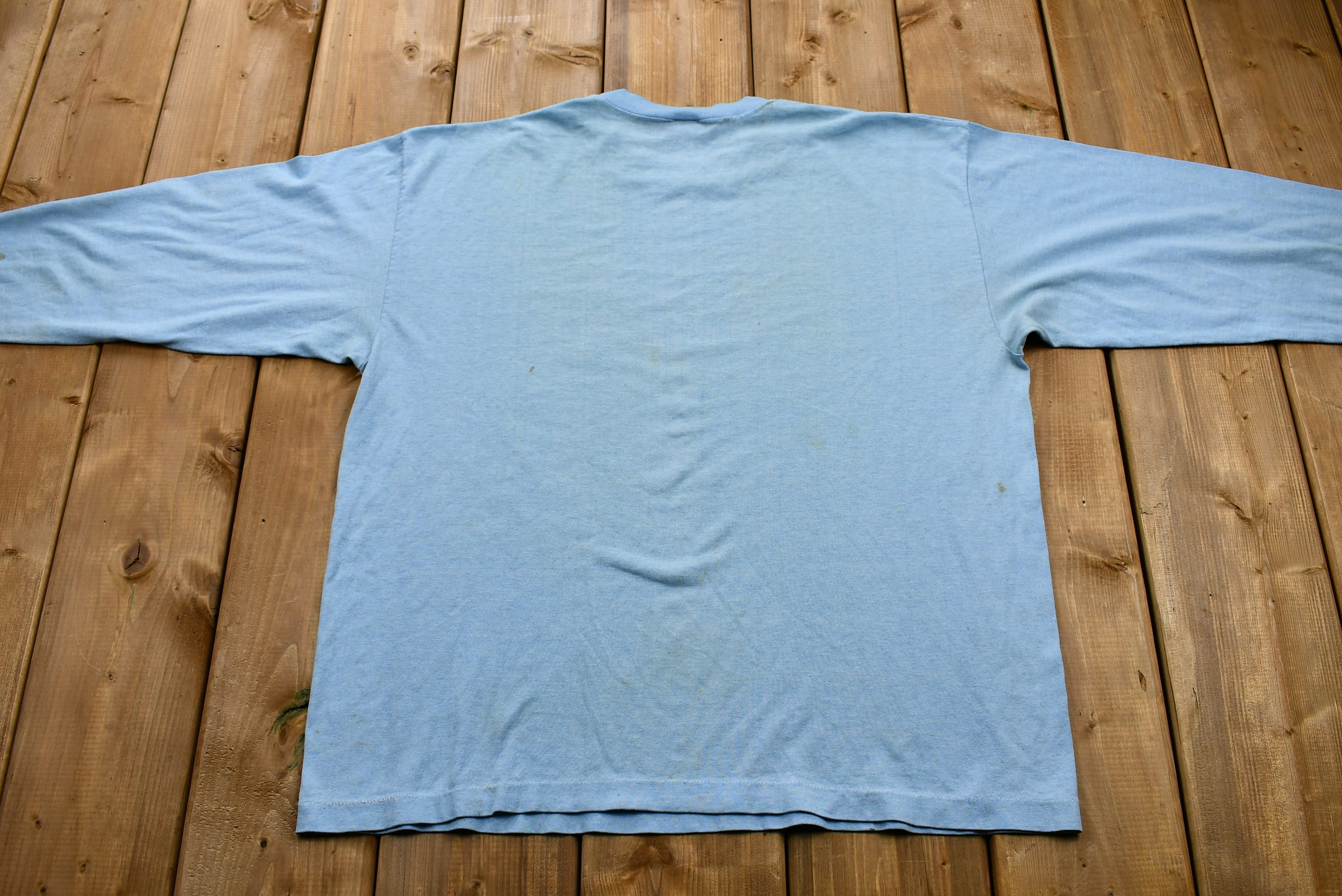 Vintage 1985 Laurence County Triathlon Distressed Long-Sleeve T-Shirt