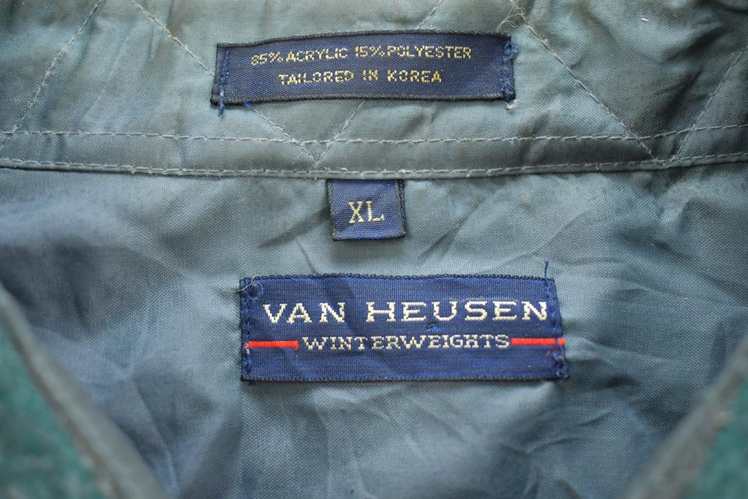 Vintage 1990s Van Heusen Flannel Plaid Button Up Shirt