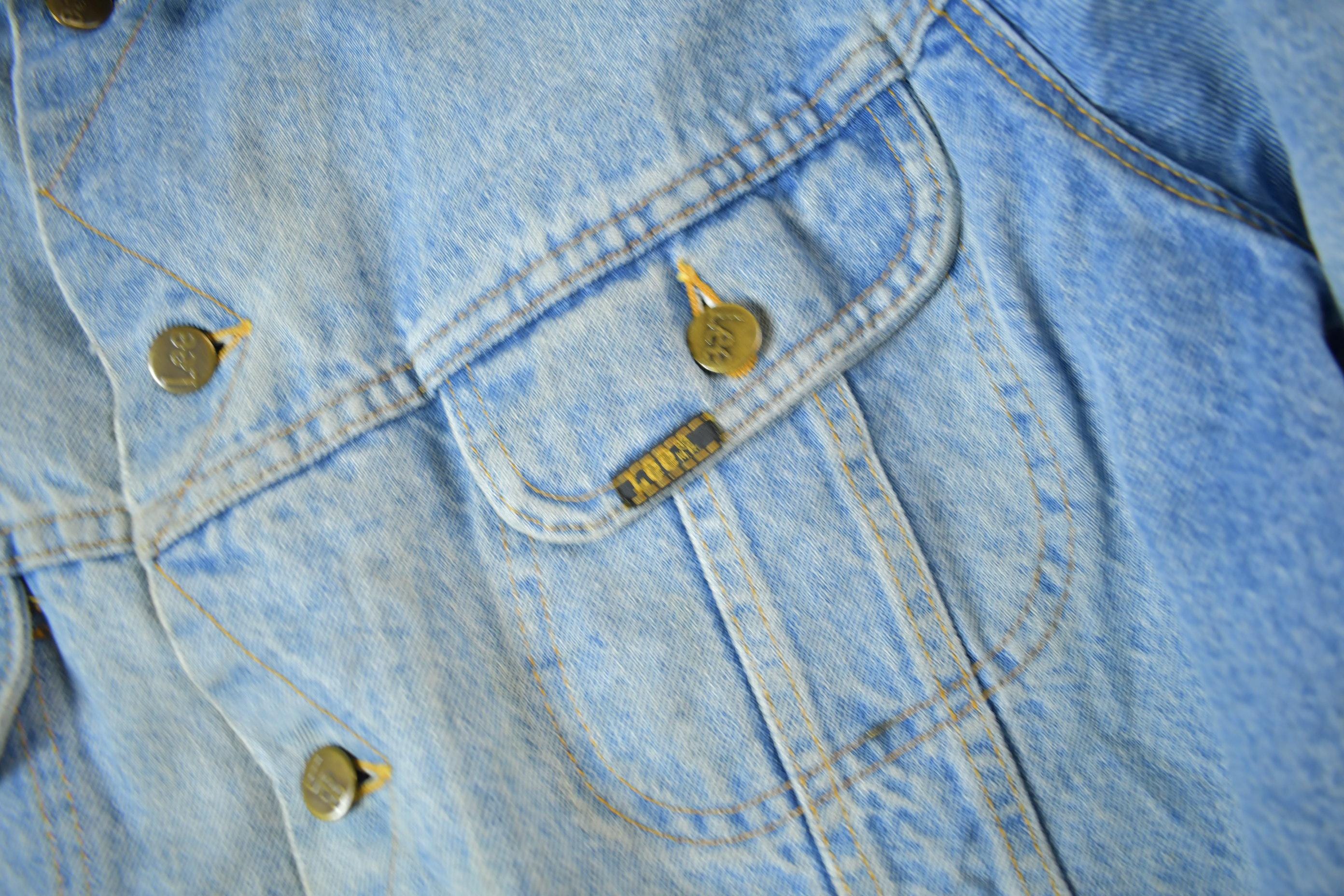 Vintage 1990s Lee Storm Rider Blanket Lined Jean Jacket Size 44
