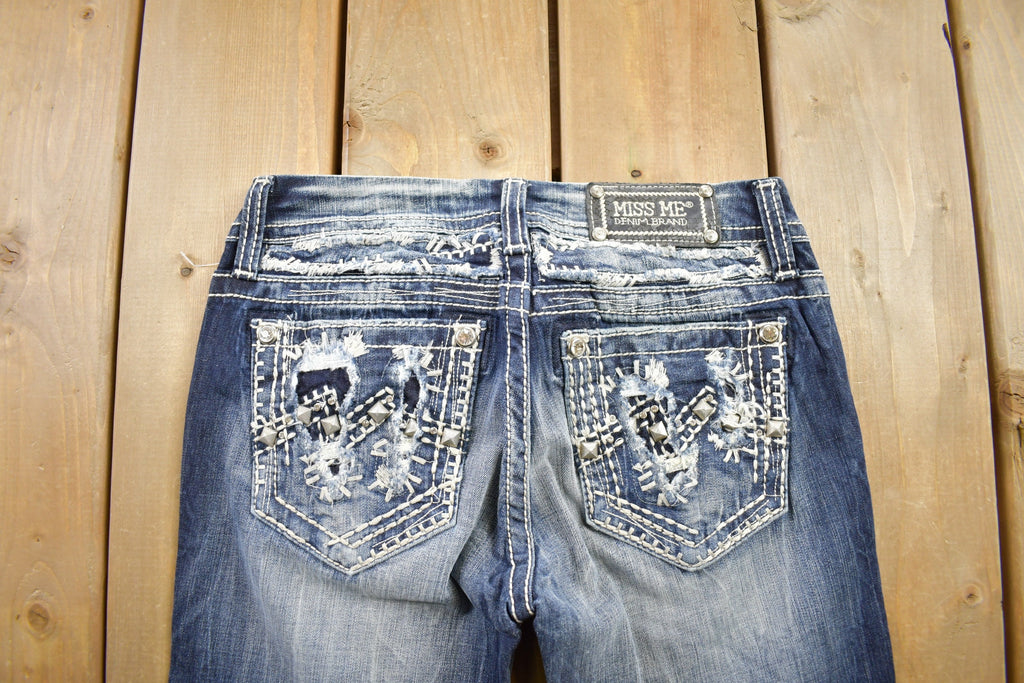 Vintage Y2K Miss Me Bedazzled Low Rise Jeans Size 26x33