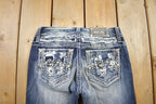 Vintage Y2K Miss Me Bedazzled Low Rise Jeans Size 26x33