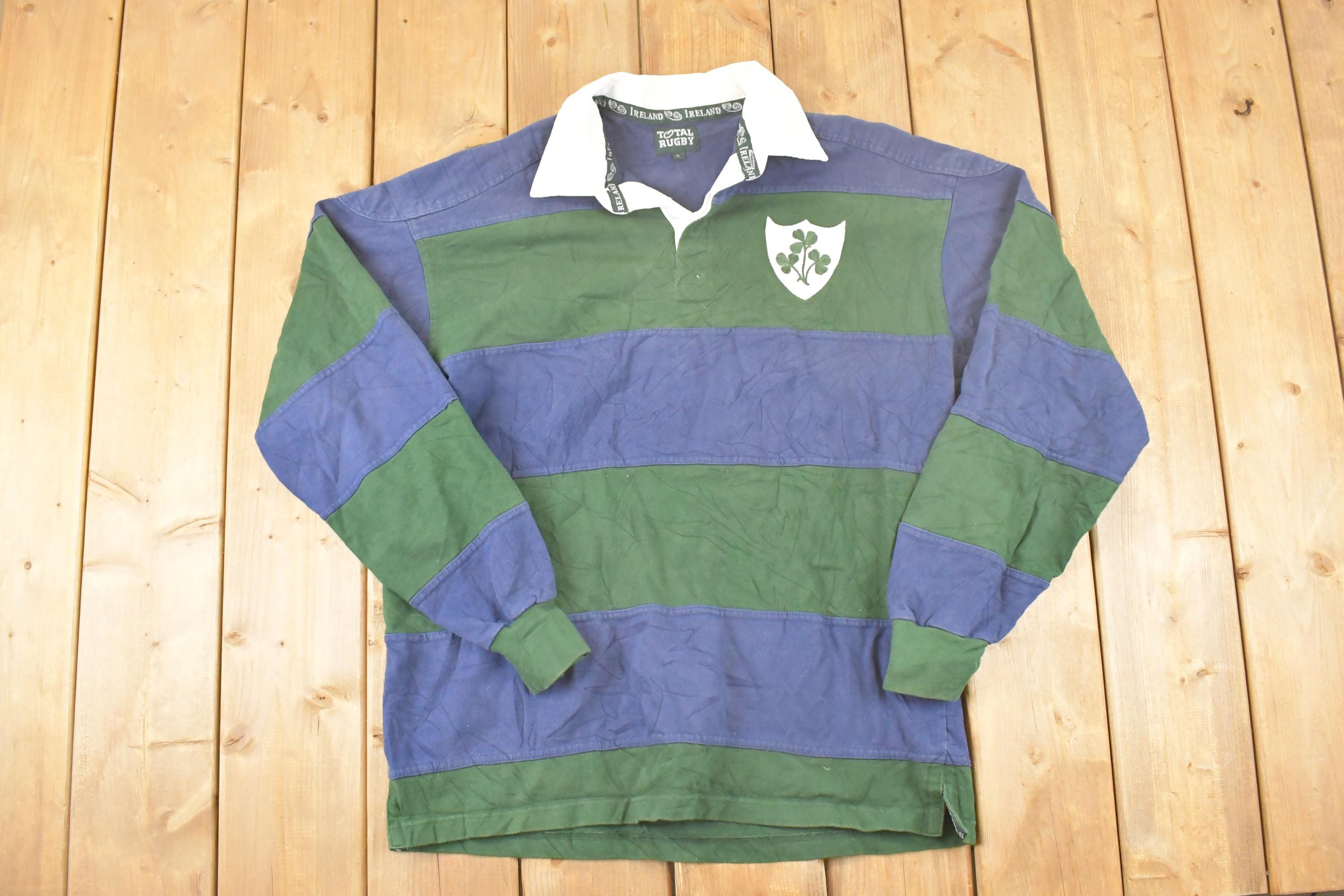 Vintage 1990s Total Rugby Ireland Quarter Button Up Shirt Men's L