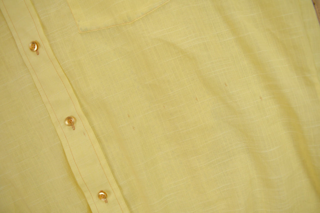 Vintage 1960s Gold Circle Blank Yellow Button Up Shirt