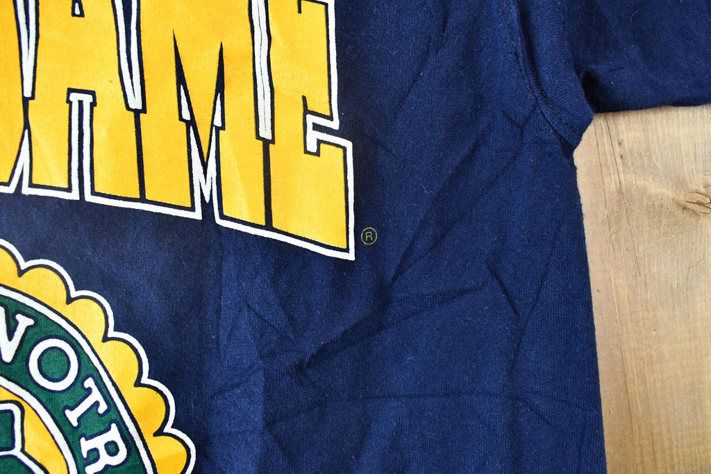 Vintage 1990s University of Notre Dame Collegiate Graphic T-Shirt  Made In USA  Notre Dame Fightin' Irish  American Vintage