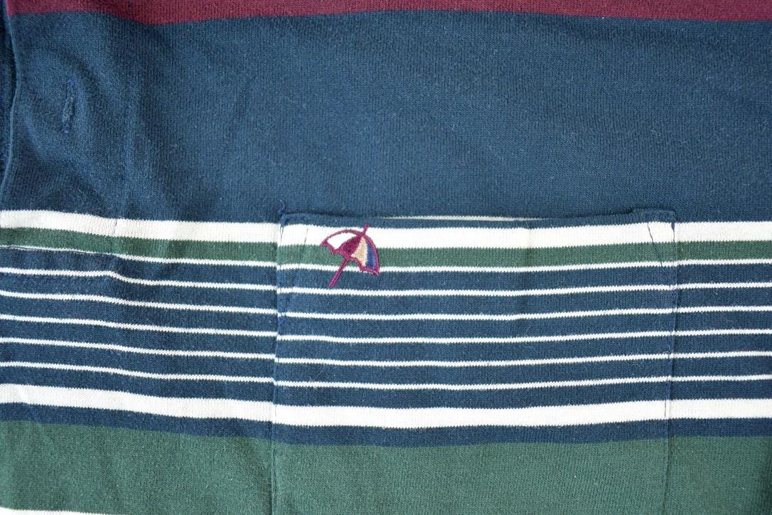 Vintage 1990s Arnold Palmer Striped Button Up Sweatshirt Made In USA