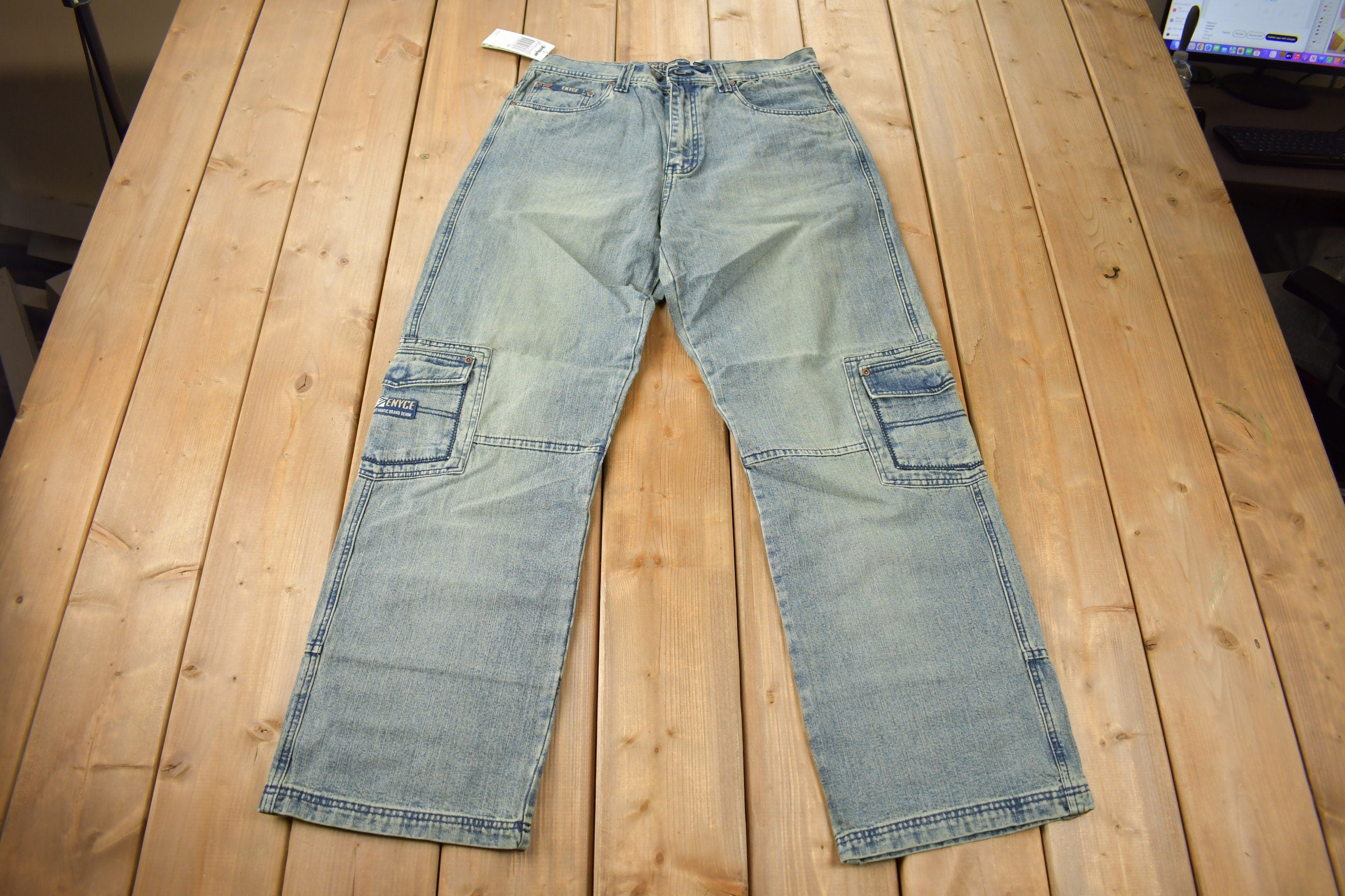 Vintage 2004 Deadstock Enyce Hip Hop Cargo Jeans Size 34