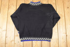Vintage 1990s Ice Fire High Altitude Embroidered Ski Knit Crewneck Sweater Mens L  90s Knitted Sweatshirt  Vintage Preppy Knits