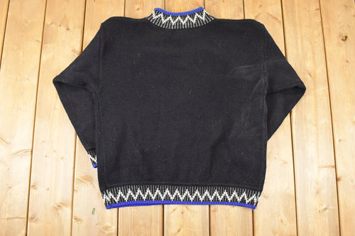 Vintage 1990s Ice Fire High Altitude Embroidered Ski Knit Crewneck Sweater Mens L  90s Knitted Sweatshirt  Vintage Preppy Knits