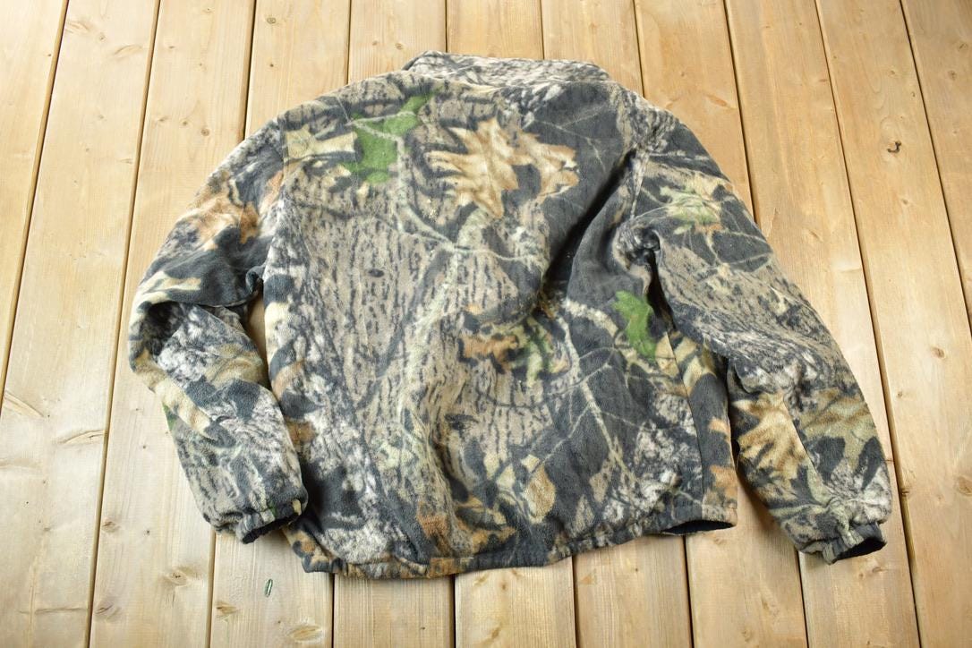 Vintage 1990s Reversible Realtree Camo Outdoorsman Light Jacket Sweatshirt