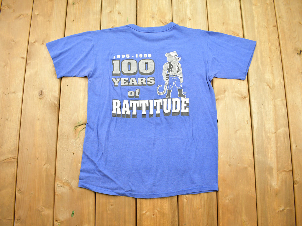 Vintage 1995 Russell Athletic Vintage 100 Years Of Rattitude Single Stitch T-Shirt