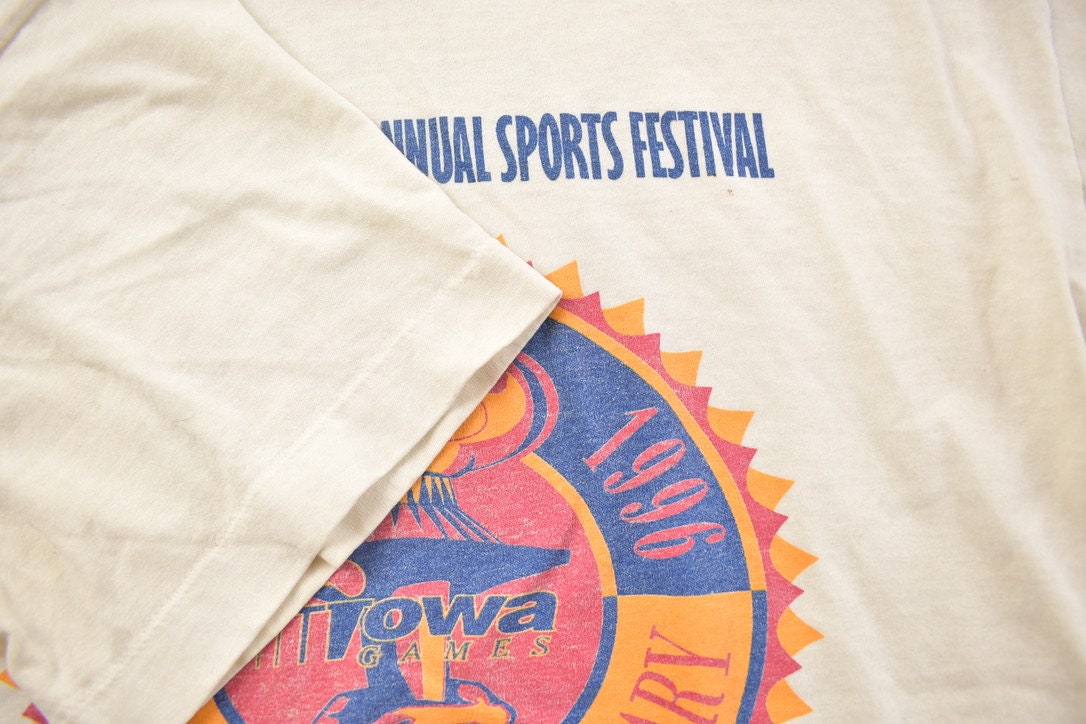 Vintage 1996 Iowa Games Annual Sports Festival Graphic T Shirt
