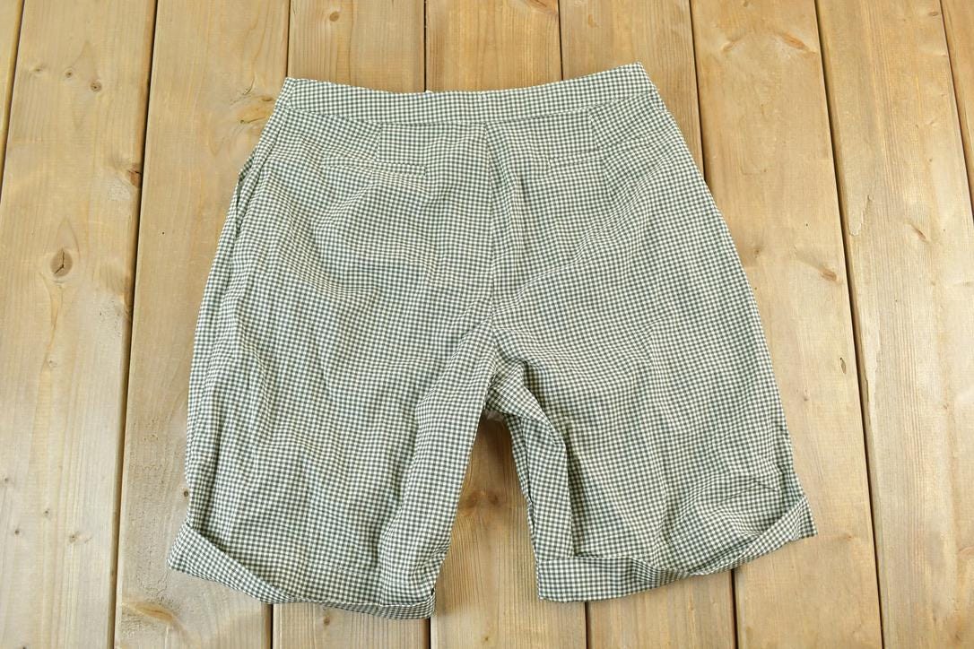 Vintage 1990s ISO Face Plaid Dress Shorts