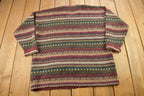 Vintage 1990s Daniel Hetcher Striped Knitted Cardigan Sweater