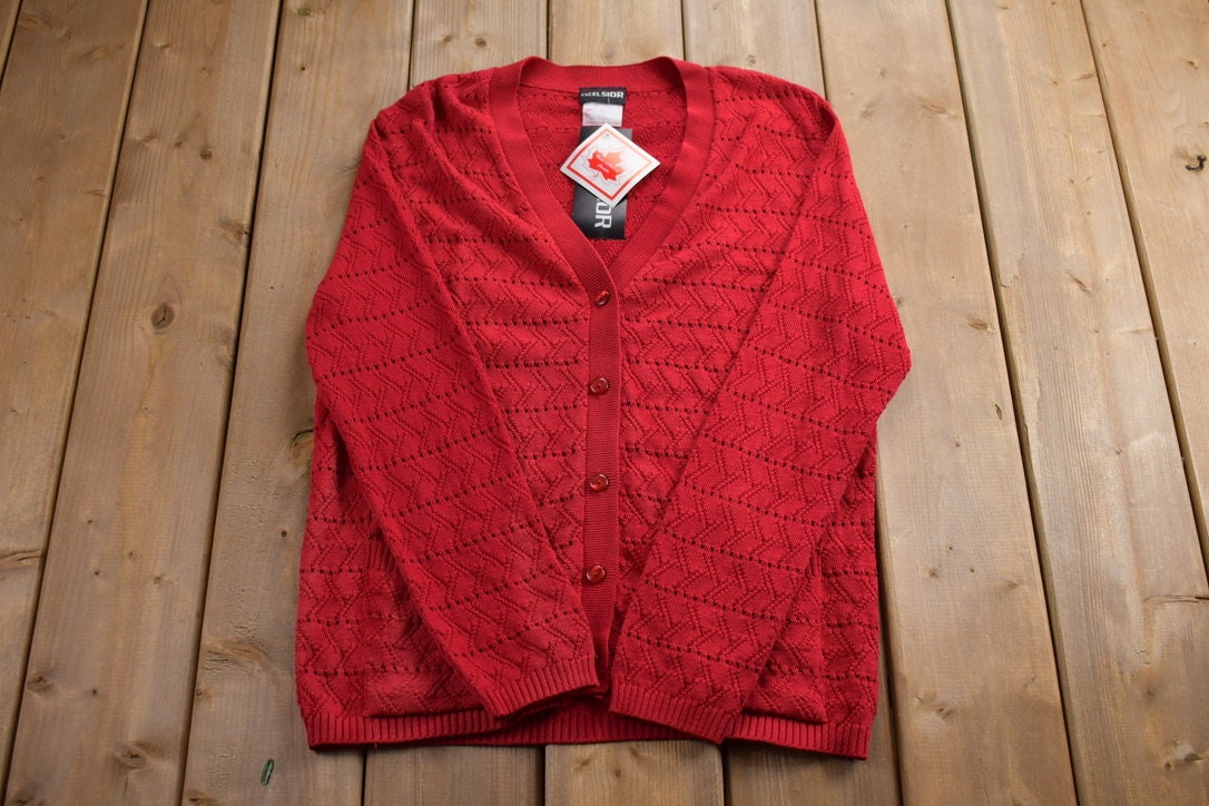 Vintage 1980s Deadstock Knitted Cardigan Sweater