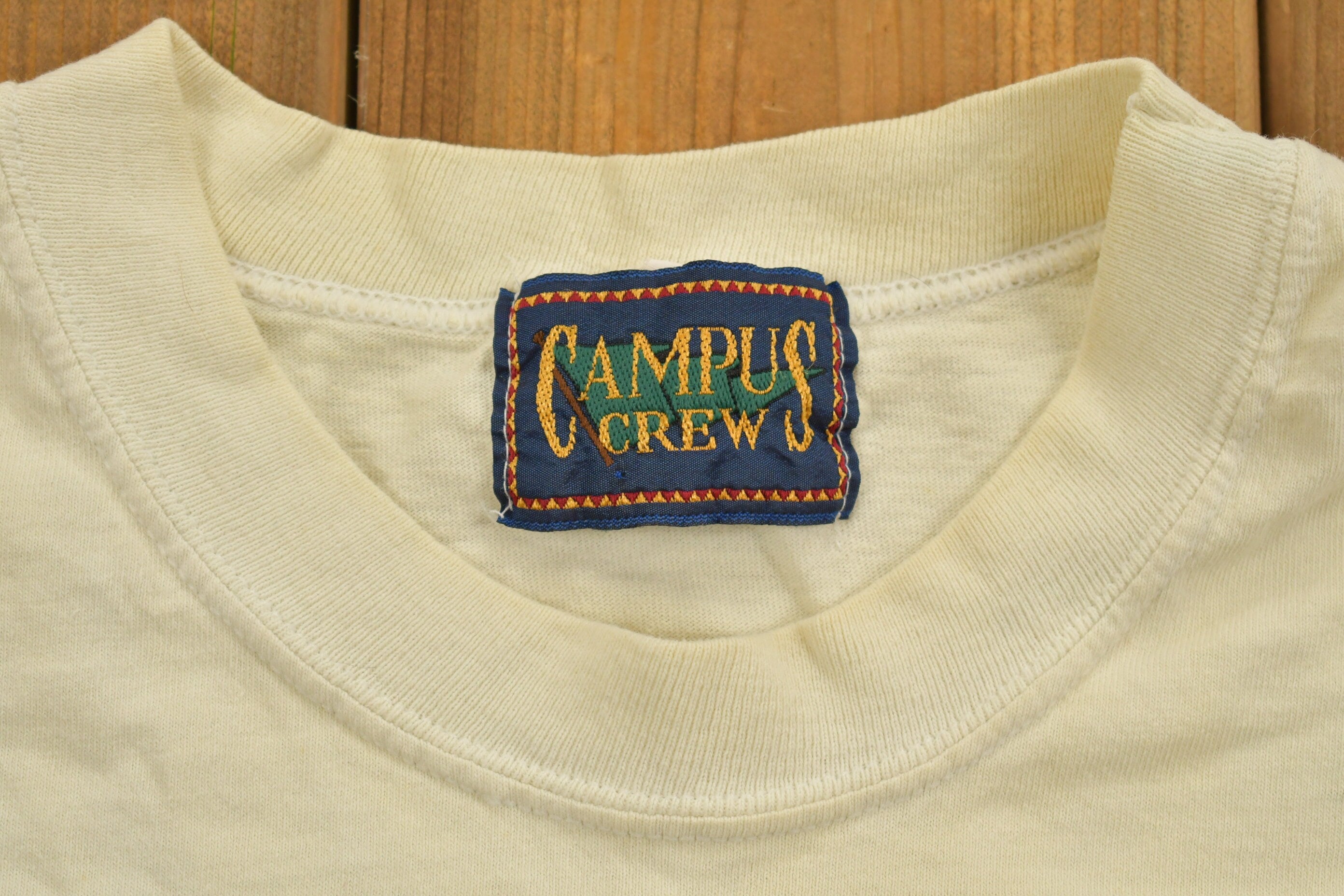 Vintage 1990s Campus Crew Wear University Collegiate T-Shirt