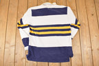 Vintage 1990s OSSSA Windswept Striped Rugby Button Up Shirt Men's L