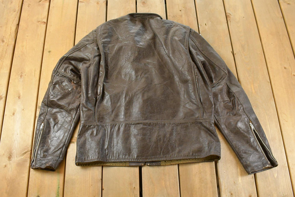 Vintage 1970s AMF Harley Davidson Leather Cafe Racer Jacket Men's Large