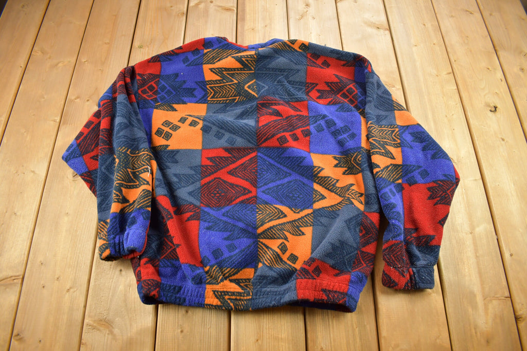 Vintage 1990s K-WAY Aztec Graphic Fleece Sweater