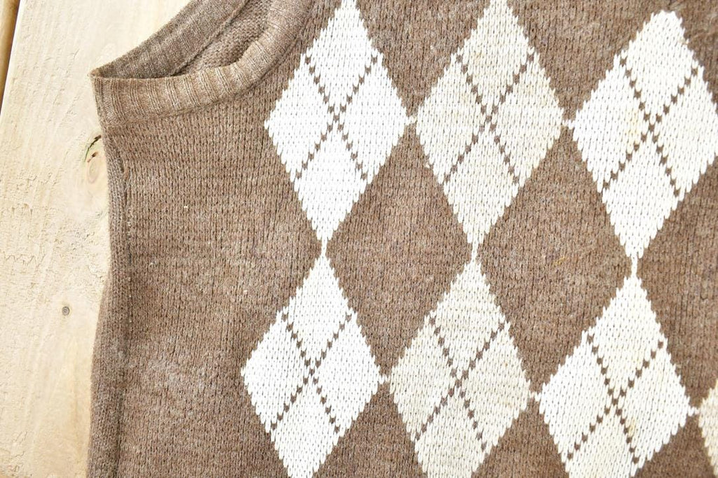 Vintage 1980s Cooper A Great Canadian Knit Argyle Pattern Crewneck Sweater Vest Mens M