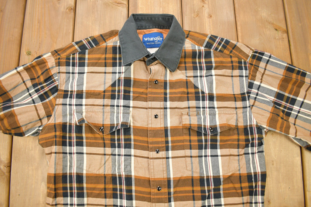 Vintage 1990s Wrangler Western Shirts Plaid Button Up Shirt
