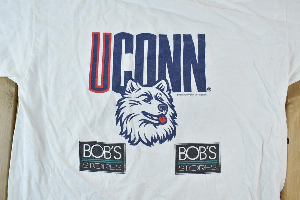 Vintage 1990s UCONN University Collegiate T-Shirt  NCAA Tee  Americana Huskies  Sportswear