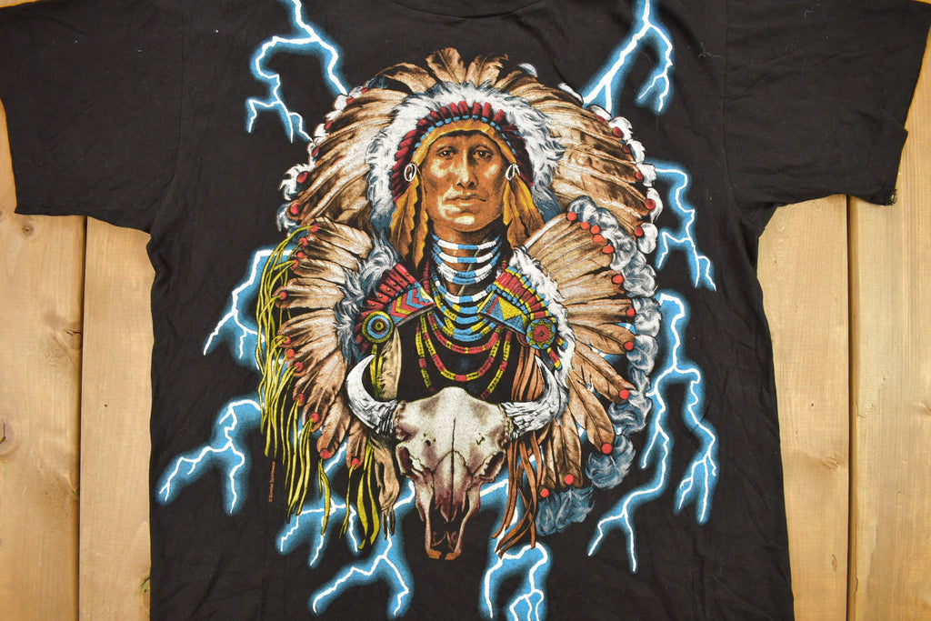 Vintage 1990s American Thunder Native American Style T-Shirt