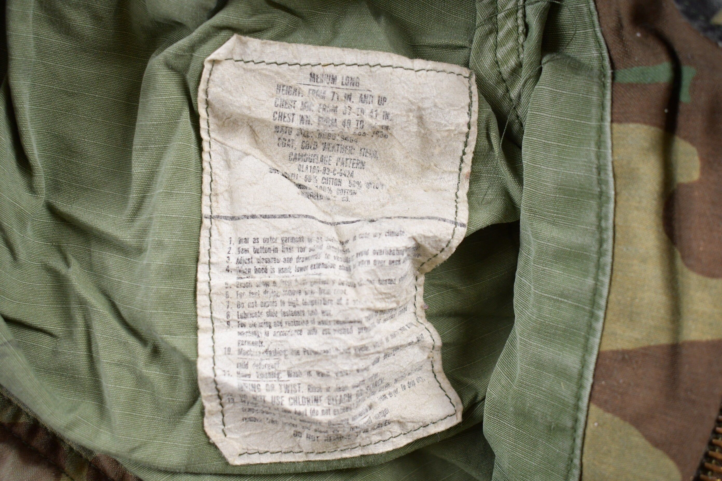 Vintage 1980s Army Military Field Jacket