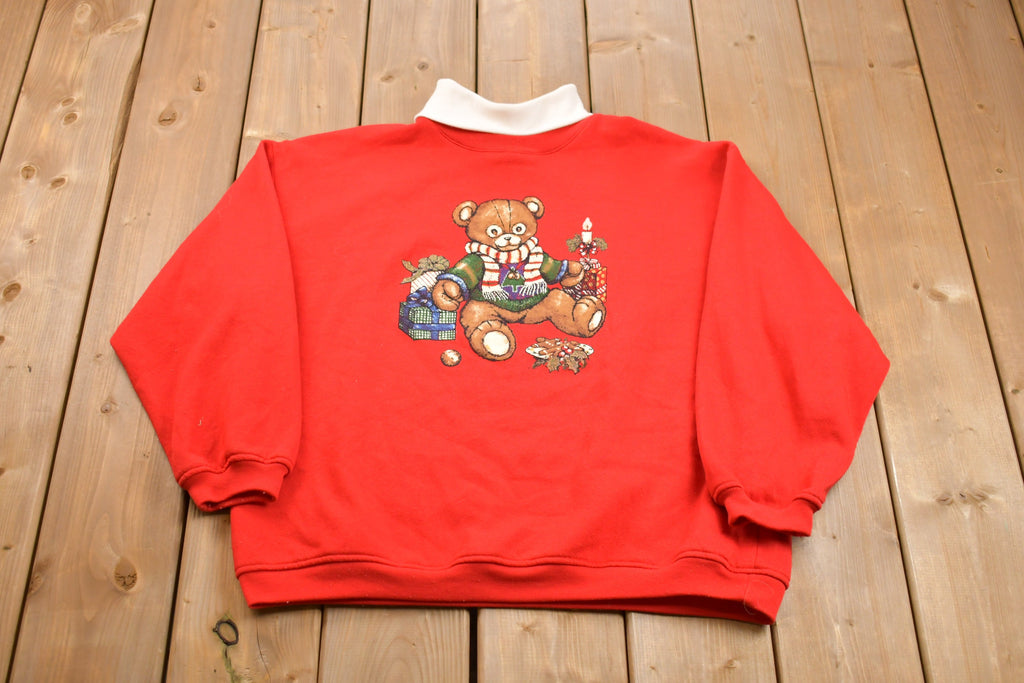Vintage 1990s Christmas Teddy Bear Crewneck