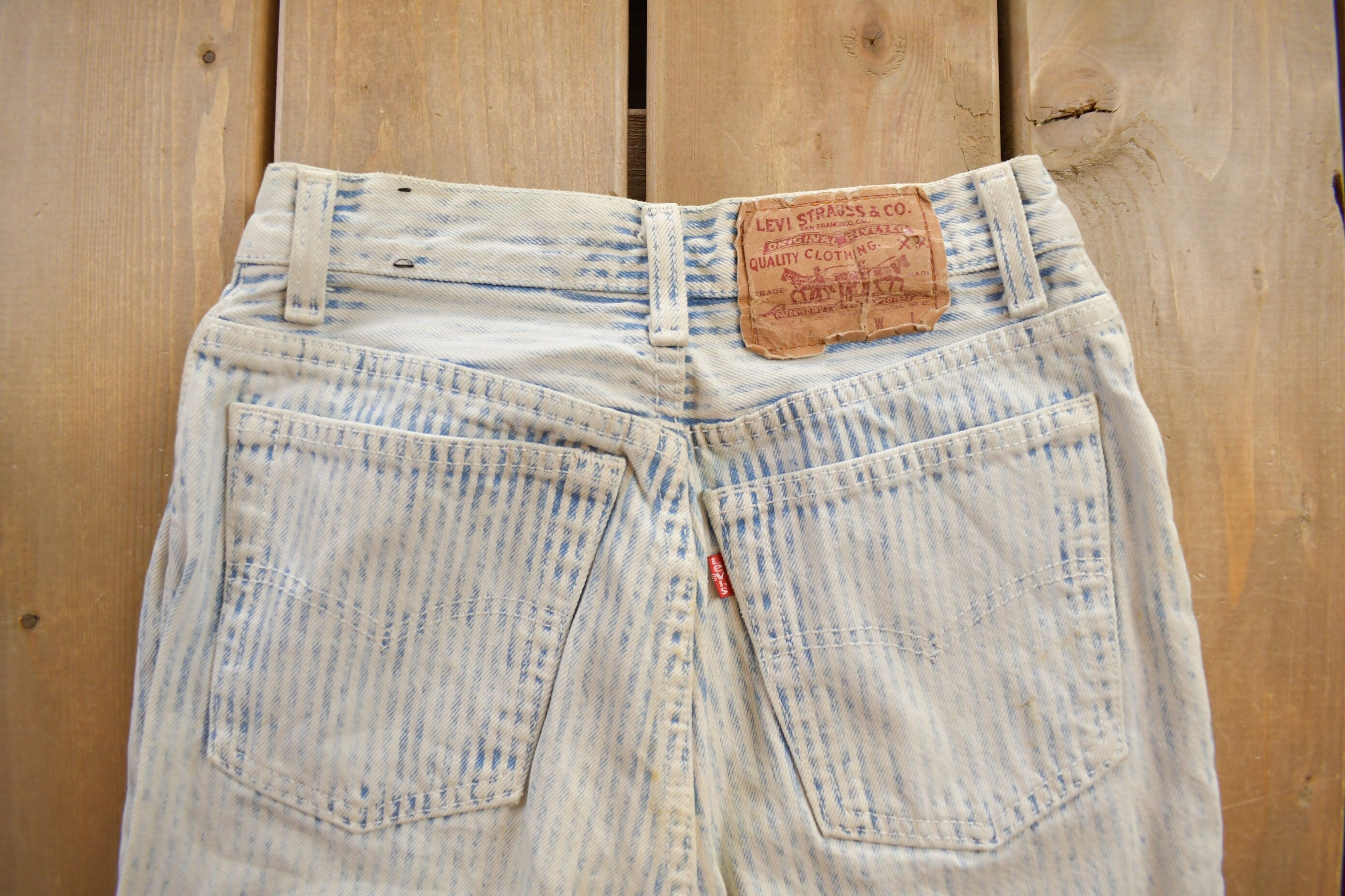 Vintage 1980s Women Striped Levi's Jeans Size 5