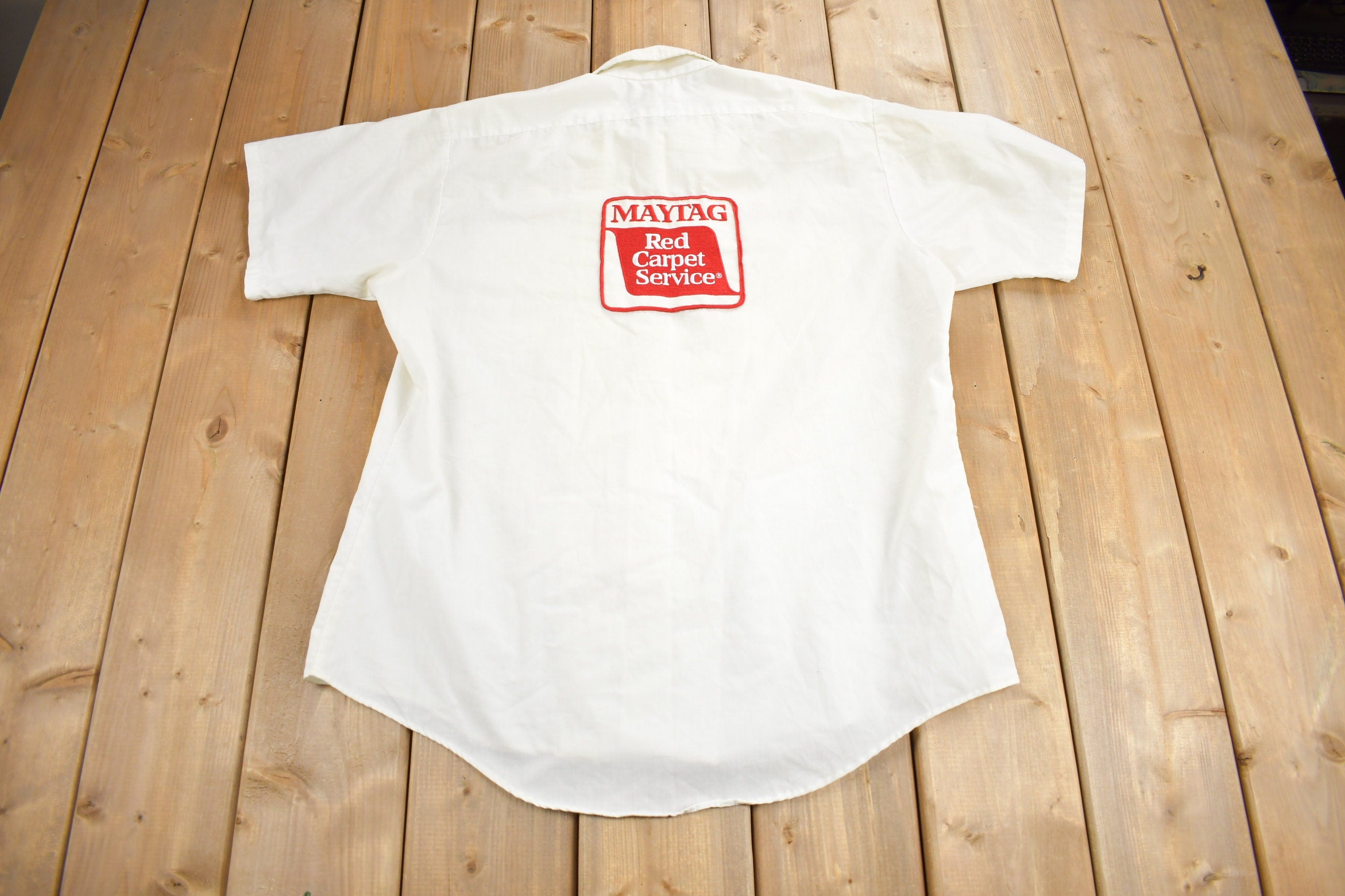 Vintage 1950s Maytag Red Carpet Service Button Up Shirt