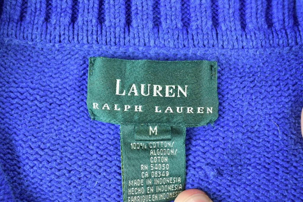 Vintage 1990s Lauren Cable Knit Mockneck Sweater