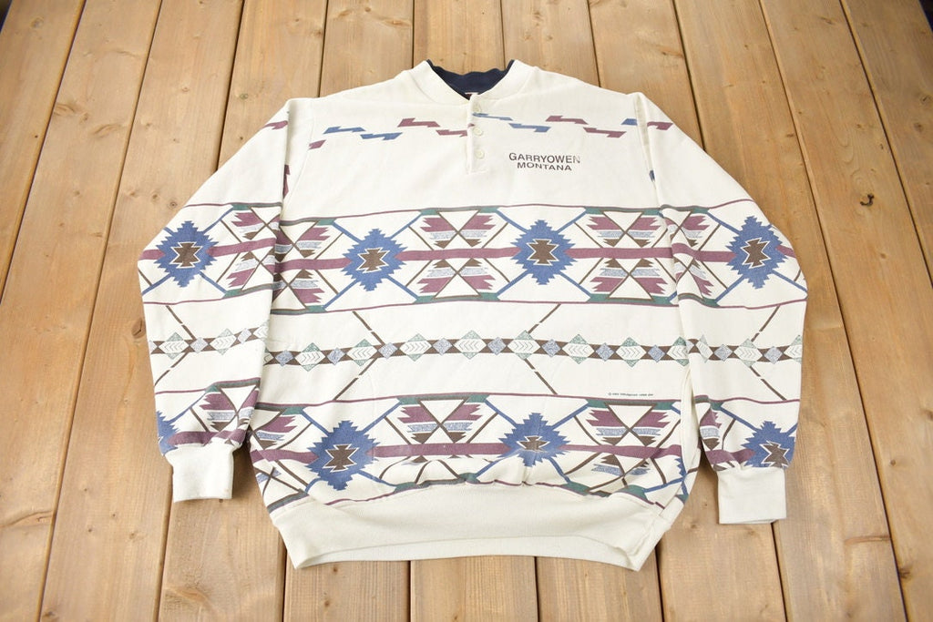 Vintage 1992 Garryowen Montana Aztec Sweatshirt