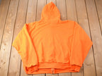 Vintage 1990'S Orange Blank Hoodie Thermal Lined Sweatshirt