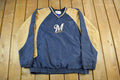 Vintage 2000s Milwaukee Brewers MLB Pull Over Windbreaker Jacket