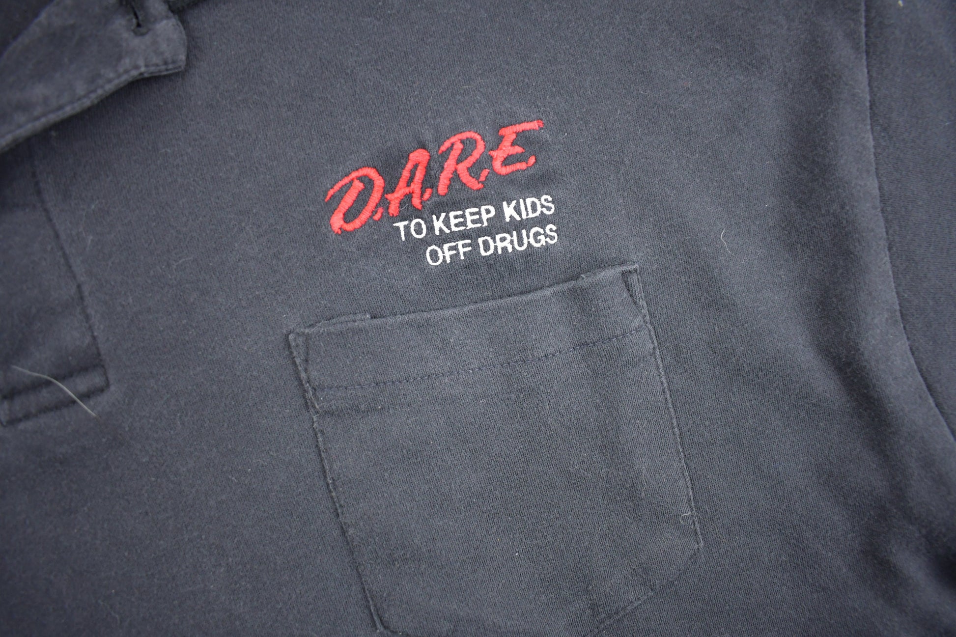 Vintage 1990s D.A.R.E. To Resist Drugs And Violence Polo Shirt / Embroidered / Made IN USA / No Drugs No Violence
