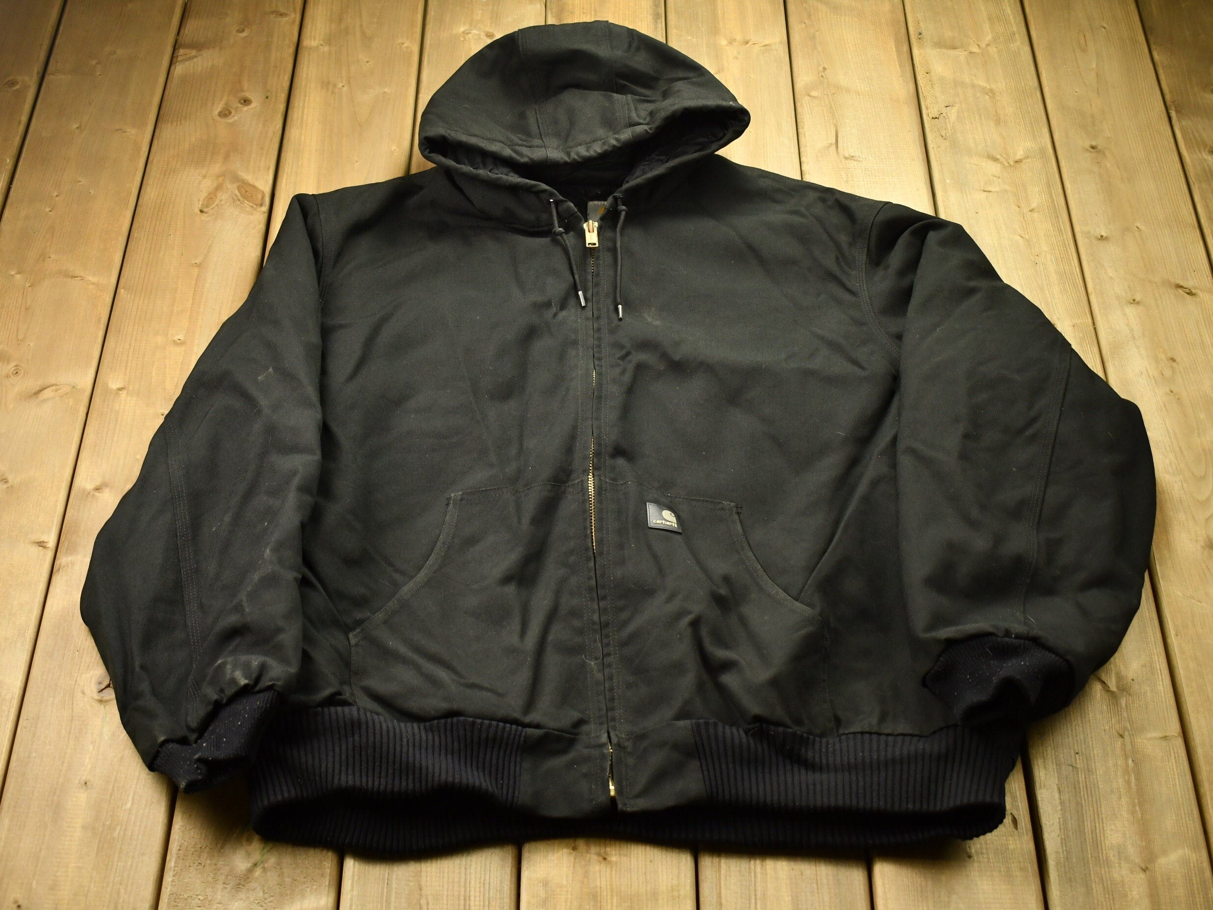 Vintage 1990s Carhartt Zip Up Hooded Jacket