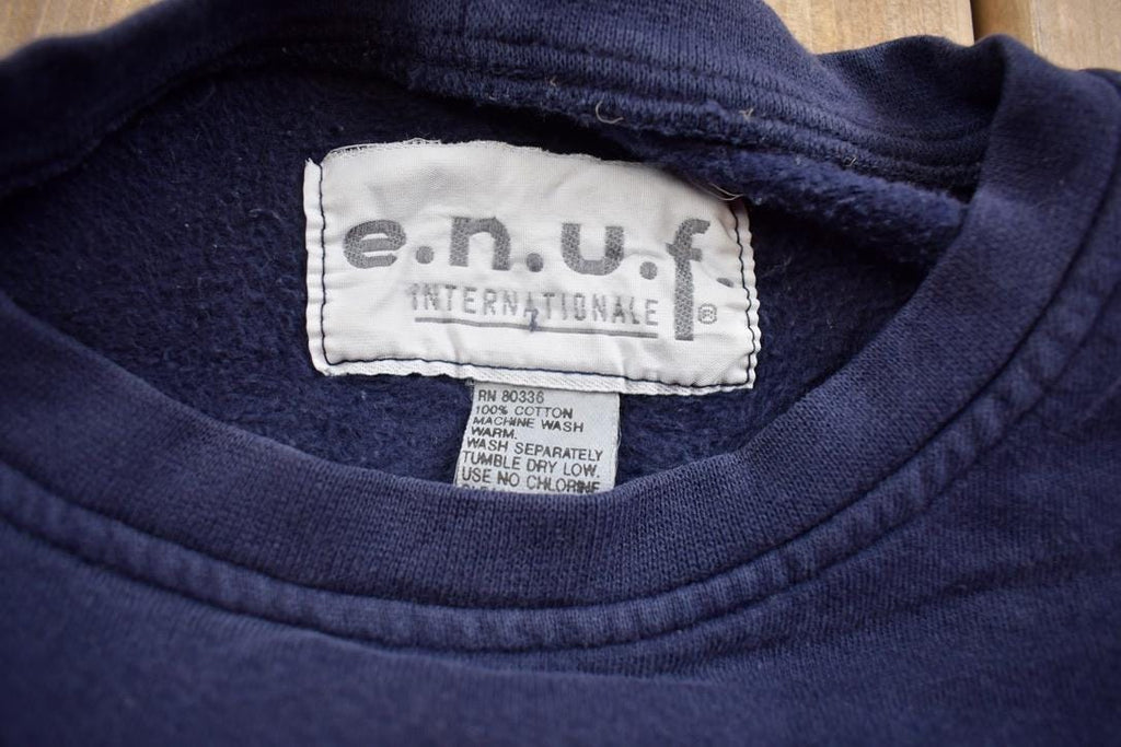 Vintage 1990s E.N.U.F Embroidered Crewneck Sweatshirt Made In USA