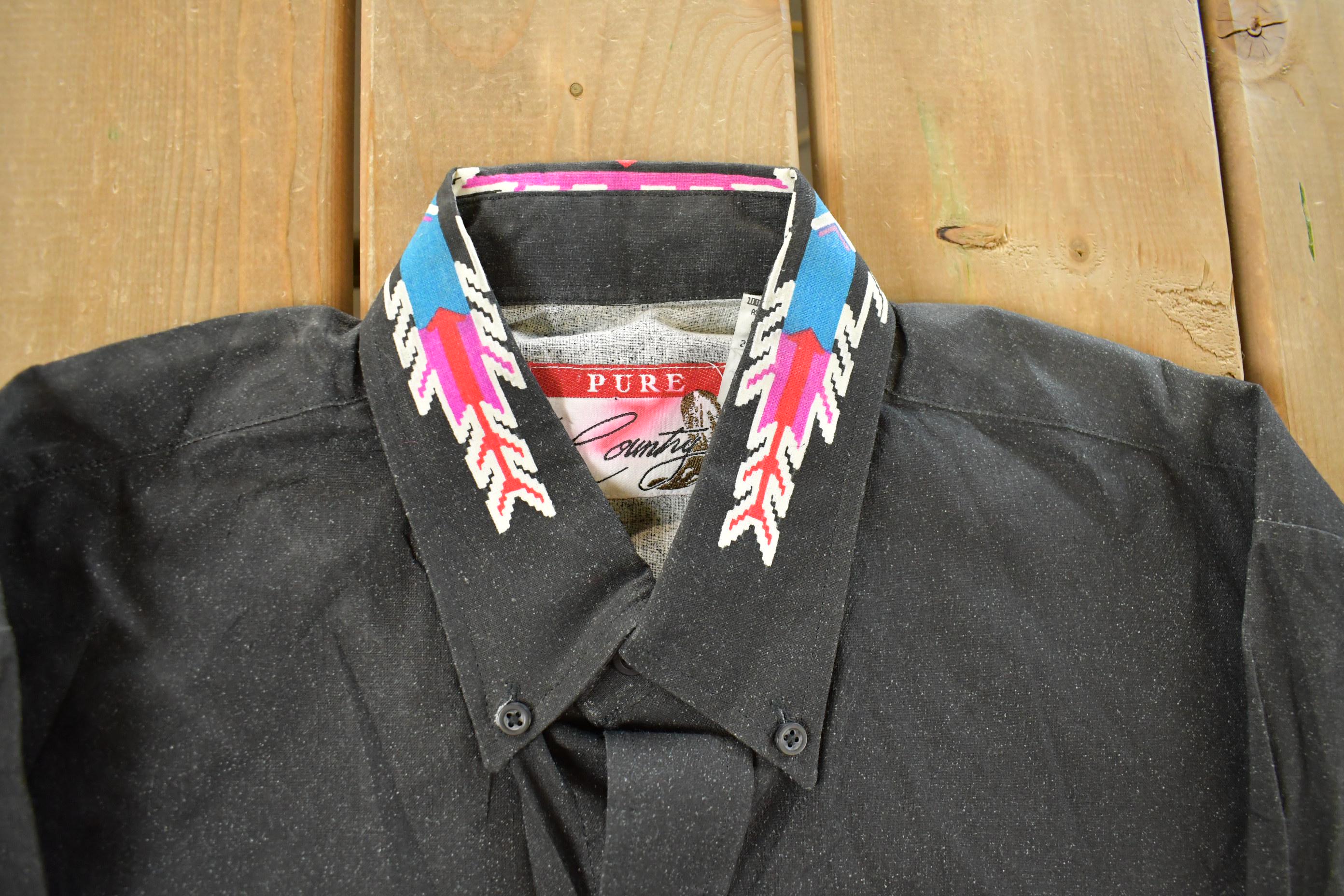 Vintage 1990s Pure Country Aztec Western Button Up Shirt Men's Medium