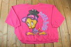 Vintage 1990s Tweety Bird Wibbit Frog Looney Tunes Crew Neck  Vintage Warner Brothers Sweatshirt  Warner Bros Cartoon Sweater