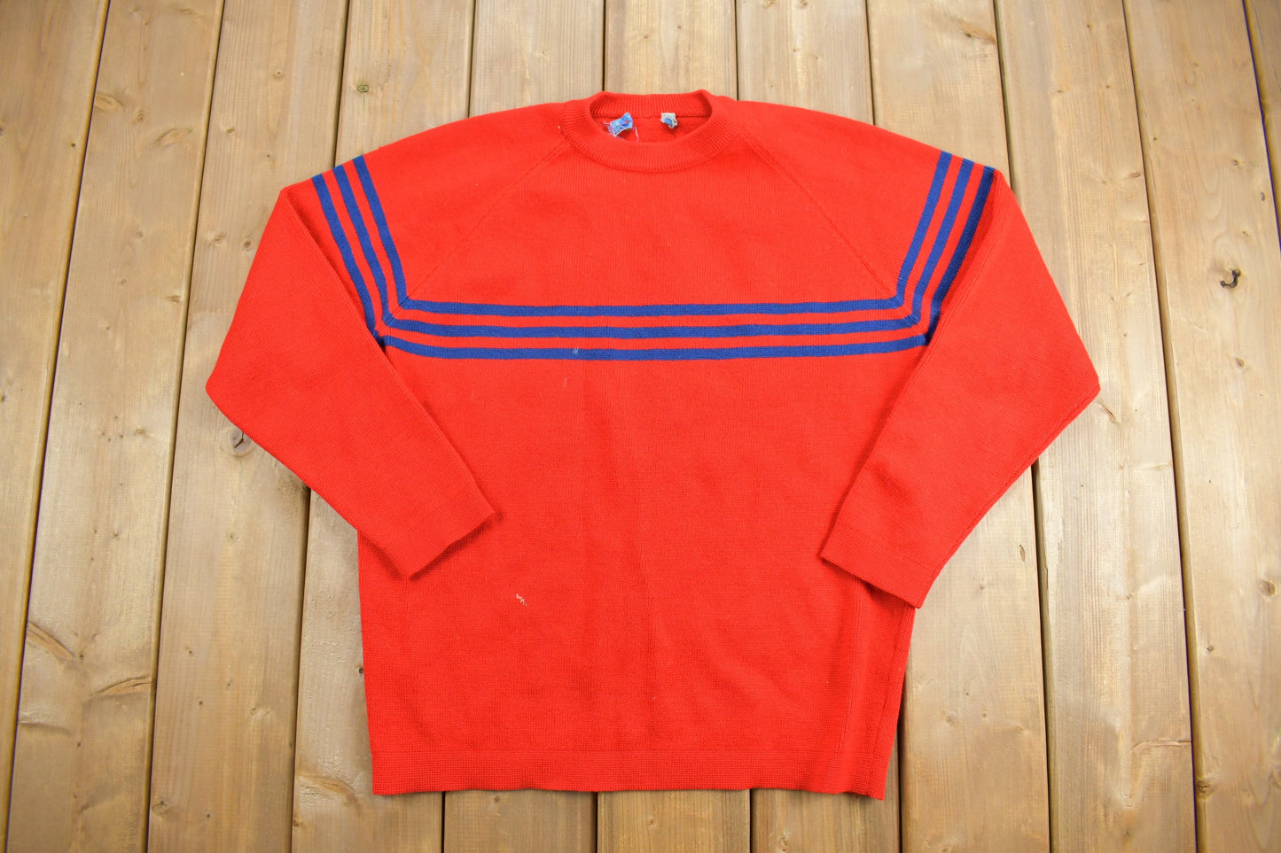 Vintage 1960s Obermeyer Knit Crewneck Sweater / 100% Wool / True Vintage Knit Crewneck / Stripe / Made in Australia / 50s / 60s / 70s