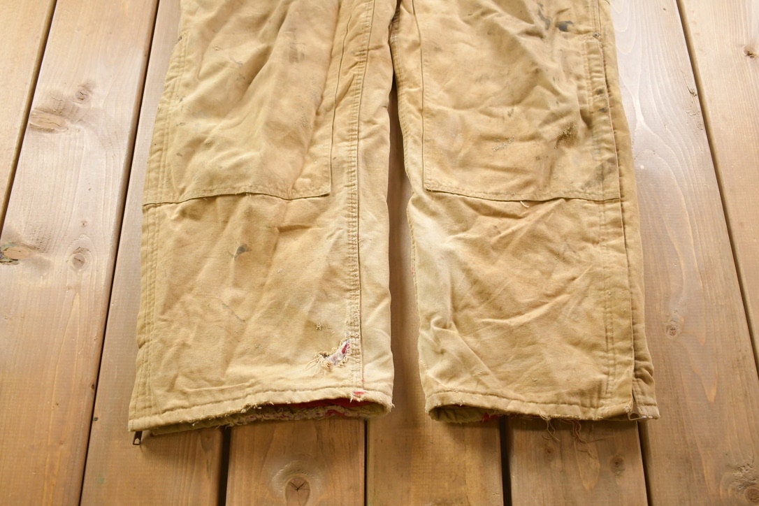 Vintage 1990s Carhartt Double Knee Canvas Overalls Size 38 Medium
