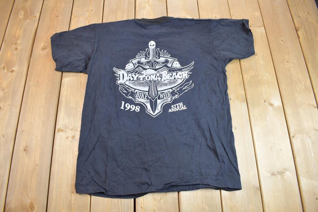 Vintage 1998 Daytona Bike Week Born In The USA Graphic T Shirt