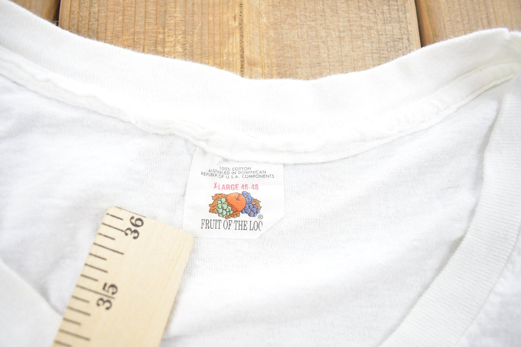 Vintage 1990s Fruit Of The Loom Single Stitch V-Neck T-Shirt