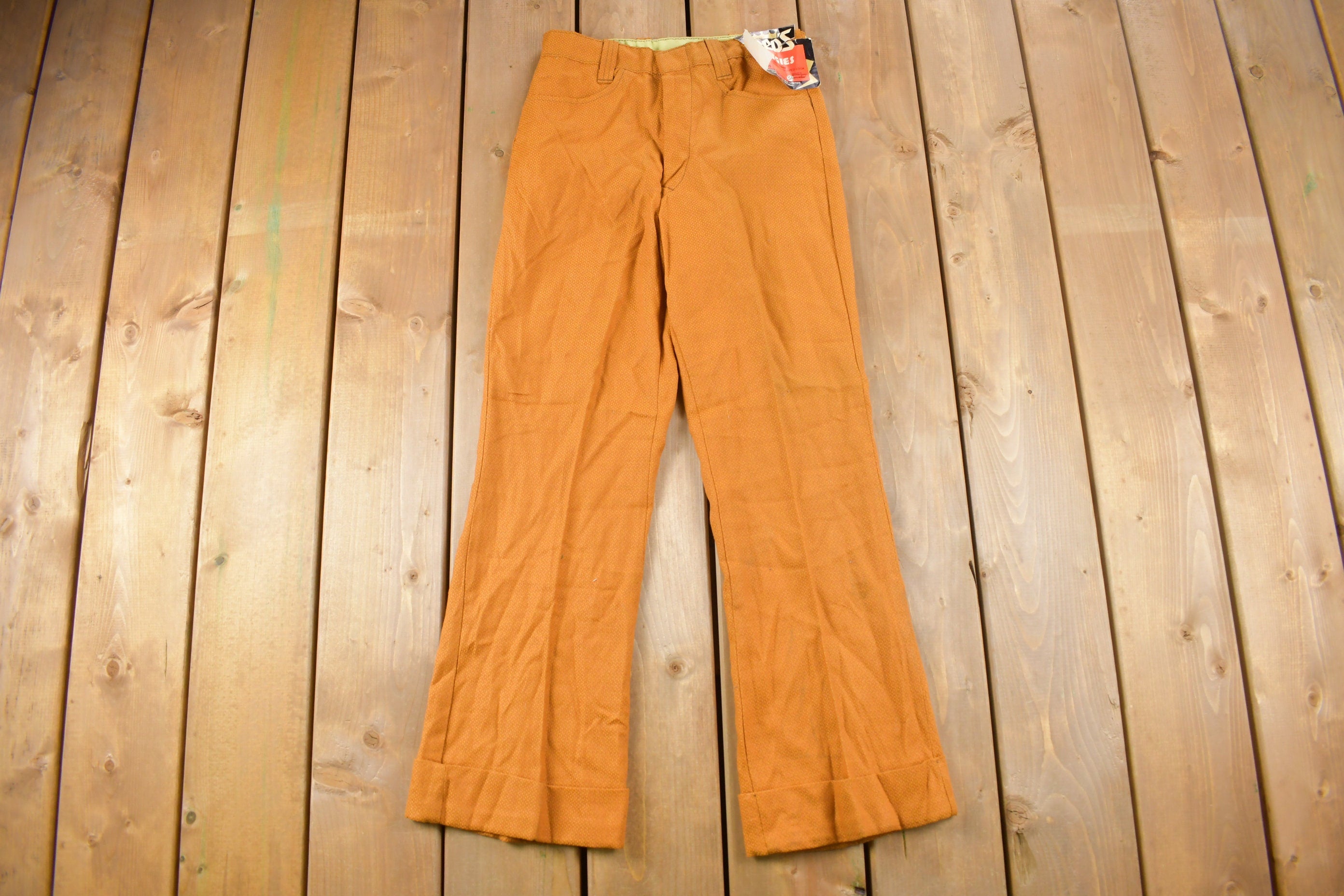Vintage Deadstock 1970s Leeds Hot-Set Flared Trousers Size 30 x 36
