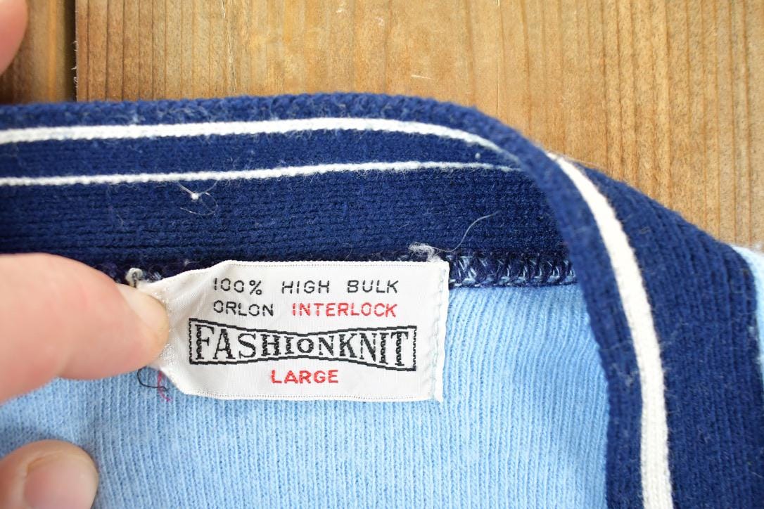 Vintage 1960s Fashionknit High Bulk Orlon Knit Cardigan Sweater Mens Medium