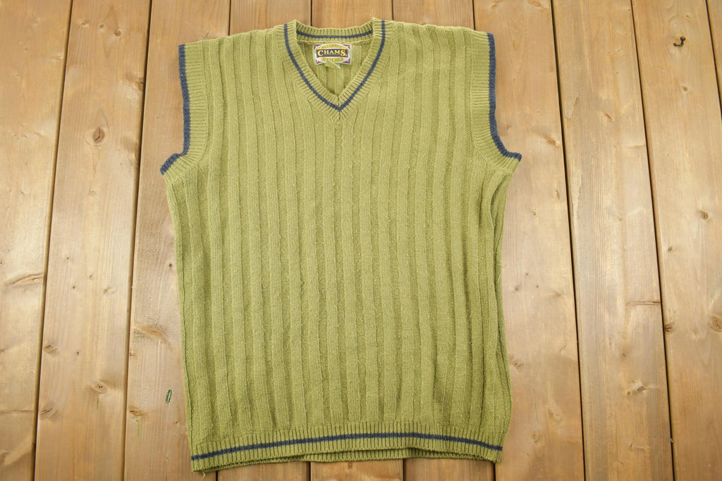Vintage 1990s Chams Knit Crewneck Sweater Vest